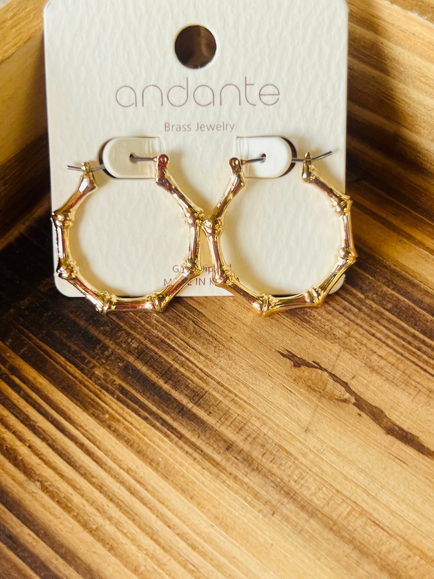 Gold Bamboo Hoops