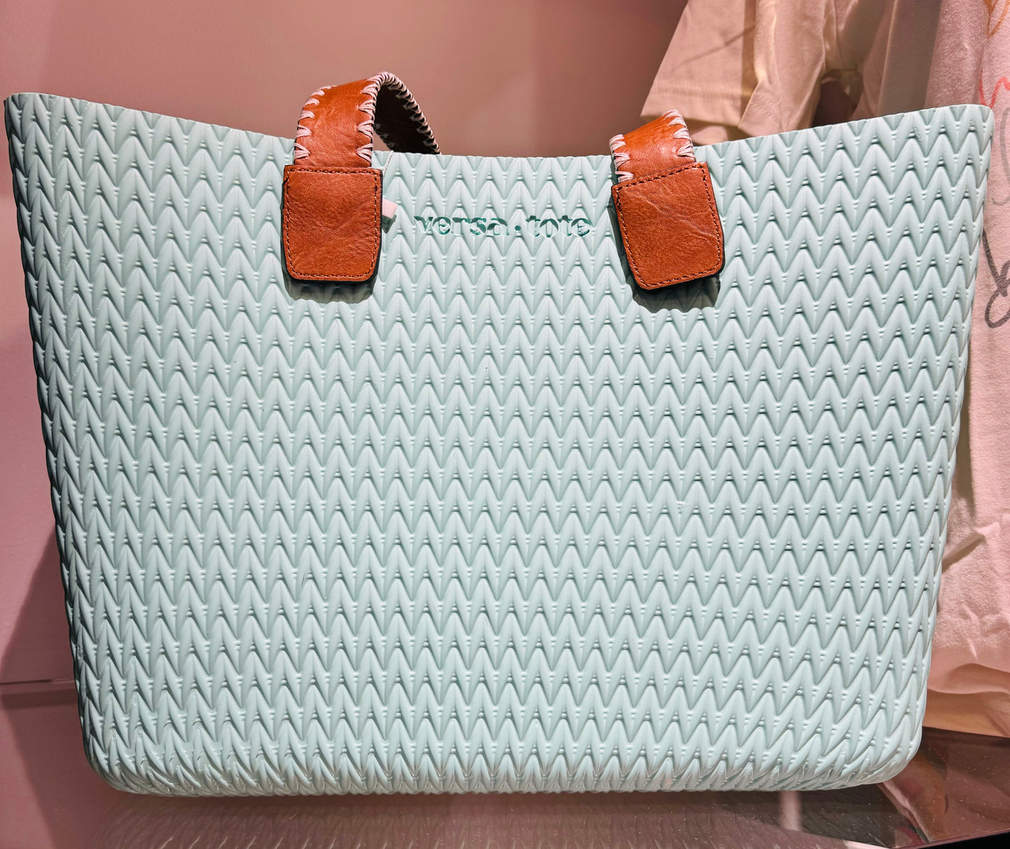 Aqua Textured Versa Tote