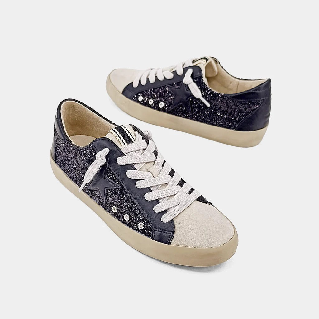 Paula Black Shimmer Sneakers