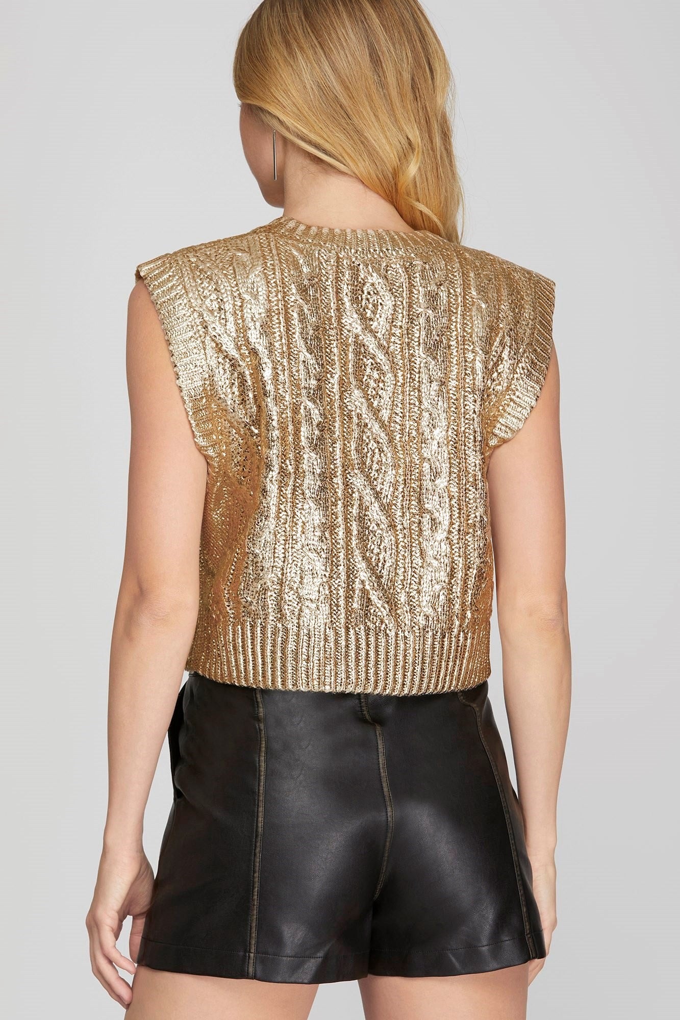 Gold Metalic Sweater Vest